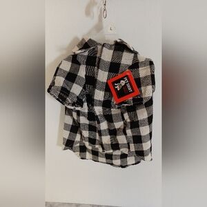 Dog pet shirt size Lg color Black & White Checkered pattern shirt NWT